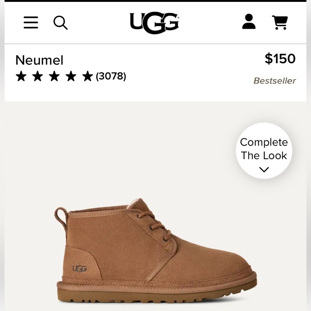 UGG Neumel Chukka Boots - Chestnut Size 12